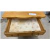 Image 5 : Antique Wooden Washstand, Carved Scroll Cabinet Doors, 29 x 26 x 18" Plus Harp