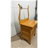 Image 8 : Antique Wooden Washstand, Carved Scroll Cabinet Doors, 29 x 26 x 18" Plus Harp