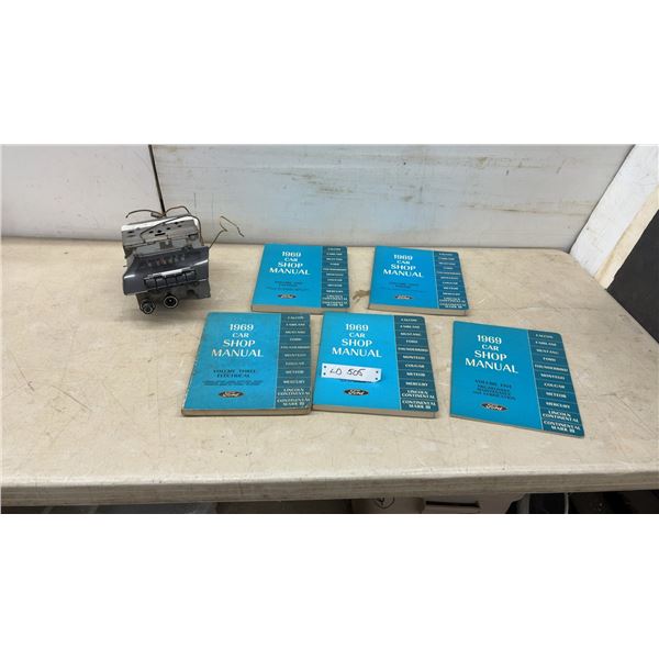 1969 Ford Car Shop Manuals Volumes One Through Five and Ford Factory Push-Button Car Radio