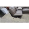 Image 5 : Taupe Leather-Look Sectional Sofa with Nailhead Trim and More 100""One Way and 64" the Other Way