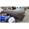 Image 7 : Taupe Leather-Look Sectional Sofa with Nailhead Trim and More 100""One Way and 64" the Other Way