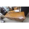 Image 3 : French Provincial Nine-Drawer Triple Dresser with Matching Ornate Mirror, Light Brown Wood