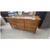 Image 5 : French Provincial Nine-Drawer Triple Dresser with Matching Ornate Mirror, Light Brown Wood