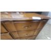 Image 6 : French Provincial Nine-Drawer Triple Dresser with Matching Ornate Mirror, Light Brown Wood