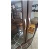 Image 4 : Dark Brown Wooden Corner Display Cabinet with Two Glass Doors and Two Drawers 66 x 26 x 16"