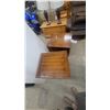 Image 6 : Pair of Vintage Wooden End Tables With Faux Drawer Fronts and Brass Bamboo-Style Pulls