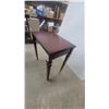 Image 2 : Mahogany Finished Wooden Accent Table with Starburst Veneer Top and Tapered Legs 26"16"24"