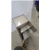 Image 3 : Two-Tier Lockable Metal Storage Cabinet with Hinged Lid and Lower Door 29 x 13 x 10"