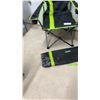Image 1 : Two Heavy Duty Uline Folding Camping Chairs with Cup Holder, Zippered Pocket, and Carrying Bags