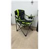 Image 3 : Two Heavy Duty Uline Folding Camping Chairs with Cup Holder, Zippered Pocket, and Carrying Bags