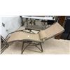 Image 4 : Pair of Folding Zero-Gravity Reclining Lounge Chairs with Tan Mesh and Headrest Pillows