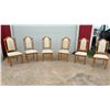 Image 1 : Set of 6 Wooden Dining Chairs with Upholstered Seats and Arched Backrests