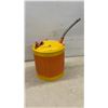 Image 4 : Vintage-Style Metal Gasoline Cans, Red with Screw Caps and Yellow/Orange with Flex Spout