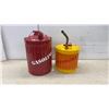 Image 7 : Vintage-Style Metal Gasoline Cans, Red with Screw Caps and Yellow/Orange with Flex Spout