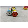 Image 10 : Vintage Tin Toy Lot: Tambourine, Spinning Top, Kaleidoscopes, Dog Bank, Safari Button Covers