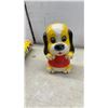 Image 6 : Vintage Tin Toy Lot: Tambourine, Spinning Top, Kaleidoscopes, Dog Bank, Safari Button Covers