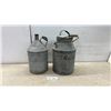 Image 1 : Antique Galvanized Steel Shotgun Cream Can and Milk Can with Bail Handle, Early 20th Century