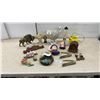 Image 1 : Shelf Decor: Porcelain Delicate Flowers, Coasters, Chicken Planter, Bobble Ceramic Cat & More