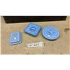 Image 1 : Vintage Jeannette Delphite Milk Glass Refrigerator Dish Lids, Set of 3