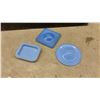 Image 2 : Vintage Jeannette Delphite Milk Glass Refrigerator Dish Lids, Set of 3