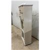 Image 2 : Distressed White Wooden Accent Cabinet with Two Drawers and Glass-Front Door, 34 x 11 1/2 x 7"