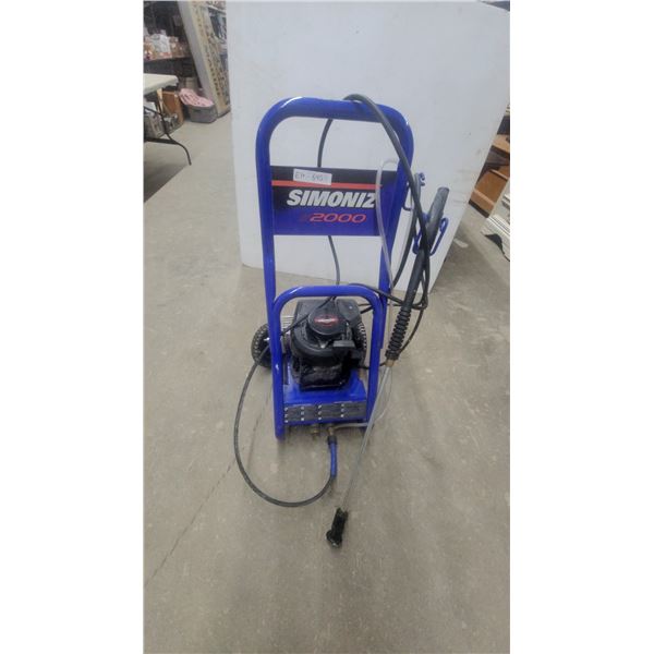 Simoniz S-2000 Gas Pressure Washer with Briggs & Stratton Engine, Hose, and Spray Gun