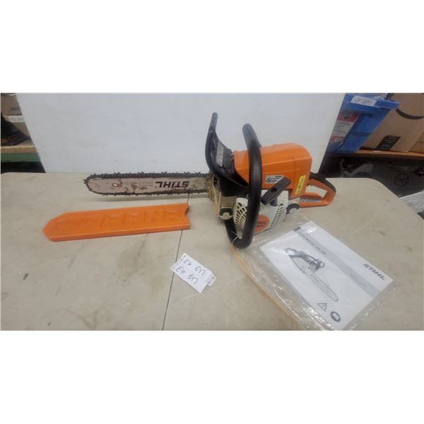 Stihl MS 250 Chainsaw with Bar, Chain, Cover, and Manual