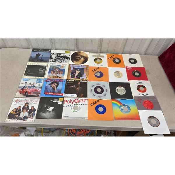 25-45 RPM Vinyl Records with Sleeves