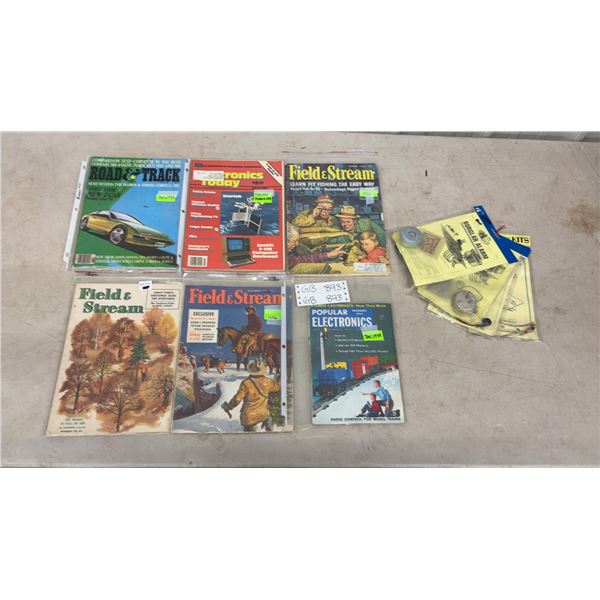 Vintage Magazines: 3 Field & Stream, Road & Track, Popular Electronics, Electronics Today