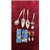 Image 1 : Rogers Cutlery Stainless Serving Utensils and Stuart Silver-Plated Souvenir Spoons