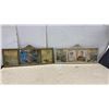 Image 1 : Two Framed Triple-Panel Pictures: King George VI and Queen Elizabeth, and Seascape, 14 x 32 1/2"