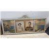 Image 2 : Two Framed Triple-Panel Pictures: King George VI and Queen Elizabeth, and Seascape, 14 x 32 1/2"