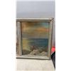Image 3 : Two Framed Triple-Panel Pictures: King George VI and Queen Elizabeth, and Seascape, 14 x 32 1/2"