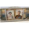 Image 4 : Two Framed Triple-Panel Pictures: King George VI and Queen Elizabeth, and Seascape, 14 x 32 1/2"