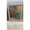 Image 6 : Two Framed Triple-Panel Pictures: King George VI and Queen Elizabeth, and Seascape, 14 x 32 1/2"