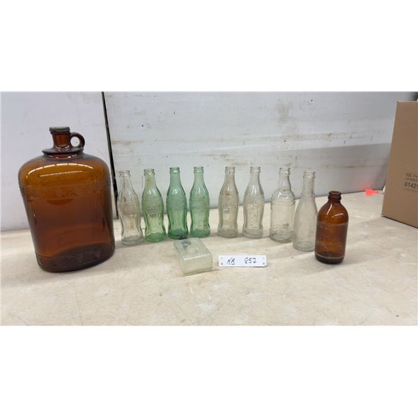 Vintage Amber Glass Jug, Coca-Cola Contour Bottles, and More by Dominion Glass Company