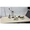 Image 1 : Garden Decor: Assorted Metal Sculptures: Spring Pigs, Metal Owls, Mushroom, & Abstract Figures