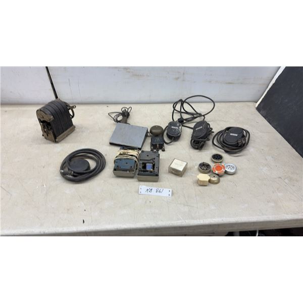 Vintage Telegraphy & Radio Equipment: Foot Switches, 5-Bar Telephone Magneto, Ringer Box Auxiliary