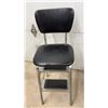 Image 6 : Vintage Chrome & Black Vinyl Kitchen Step Stool Chair w/ 2 Steps