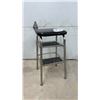 Image 1 : Chrome & Black Vinyl Step Stool with Two Steps