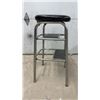 Image 2 : Chrome & Black Vinyl Step Stool with Two Steps