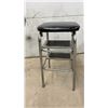 Image 3 : Chrome & Black Vinyl Step Stool with Two Steps