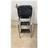 Image 5 : Chrome & Black Vinyl Step Stool with Two Steps