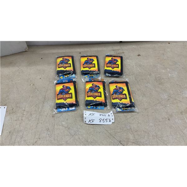 New Six Superman Wallets in Original Packaging