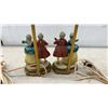 Image 4 : Pair of Figural Table Lamps with Man Playing Mandolin & Woman in Gown, 15" High, No Shades