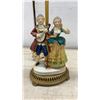 Image 6 : Pair of Figural Table Lamps with Man Playing Mandolin & Woman in Gown, 15" High, No Shades