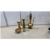 Image 1 : Brass Vases, Pitcher, & Bowl; Small Brass Bowl; Glass Grape Cluster; & More