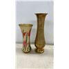 Image 2 : Brass Vases, Pitcher, & Bowl; Small Brass Bowl; Glass Grape Cluster; & More