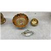 Image 4 : Brass Vases, Pitcher, & Bowl; Small Brass Bowl; Glass Grape Cluster; & More
