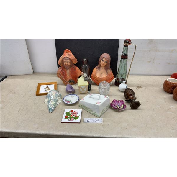 Ceramic Busts, Wall Pocket, Small Pitcher, Framed Tile, Honey Dish with DipperStrawberry Shortcake